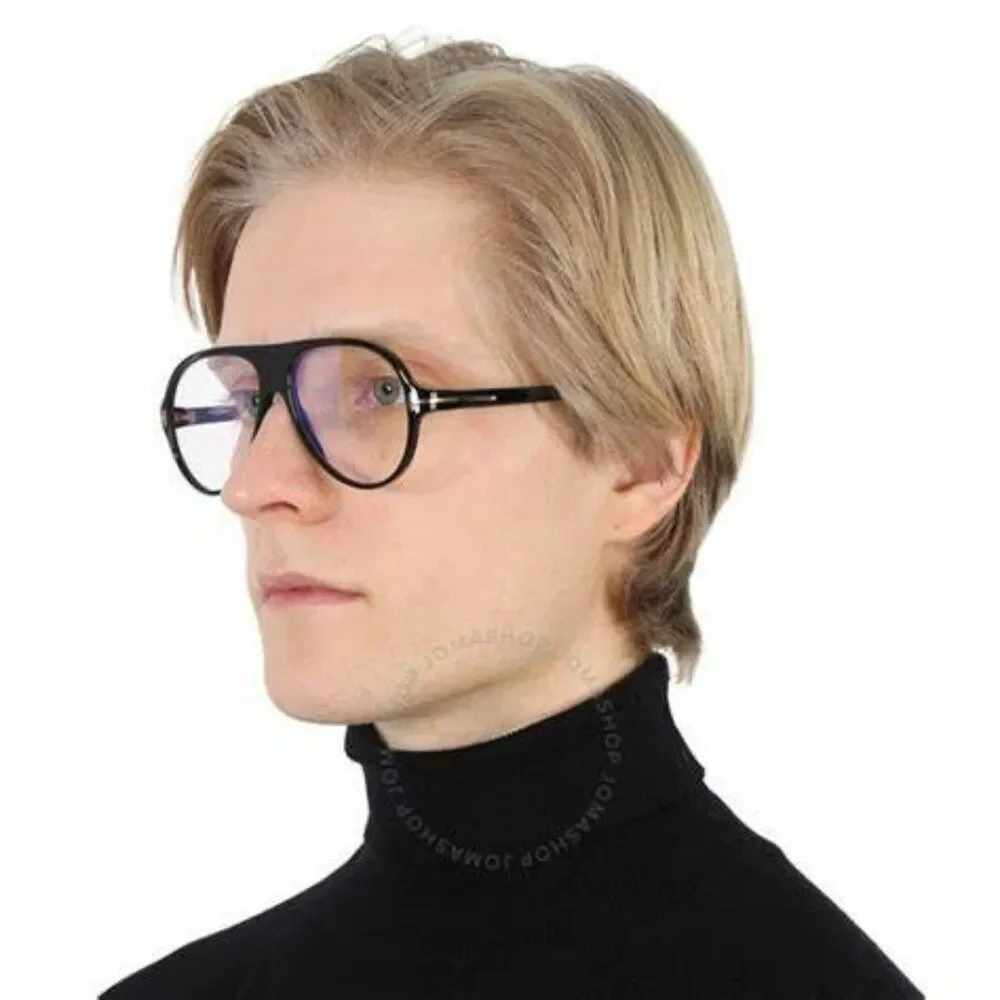 Tom Ford Women Eyeglasses Shiny Black Blue Block Pilot FT5012-B/V 001 BRAND NEW